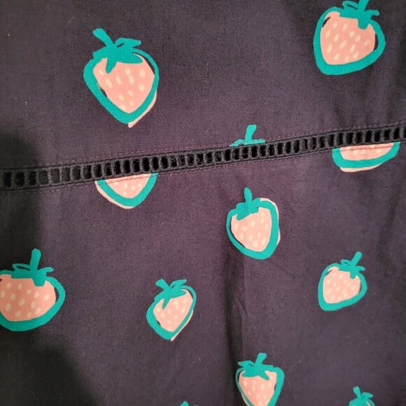 Draper James Navy Strawberry Print Midi Dress - Picture 3 of 16